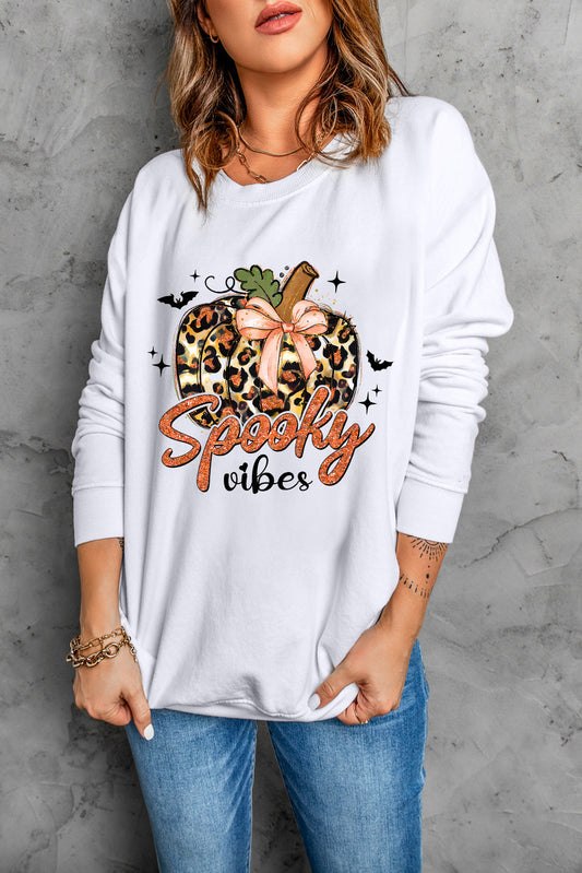 Graphic Round Neck Long Sleeve Sweatshirt