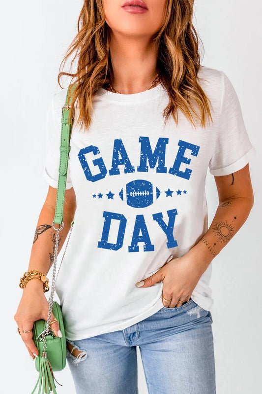 GAME DAY Round Neck Short Sleeve T-Shirt