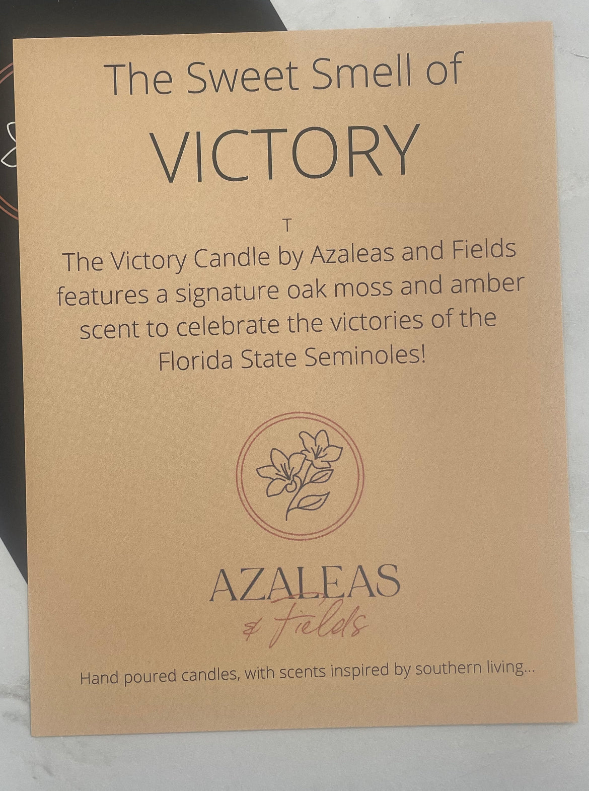 Florida State Seminoles “Victory” Candle